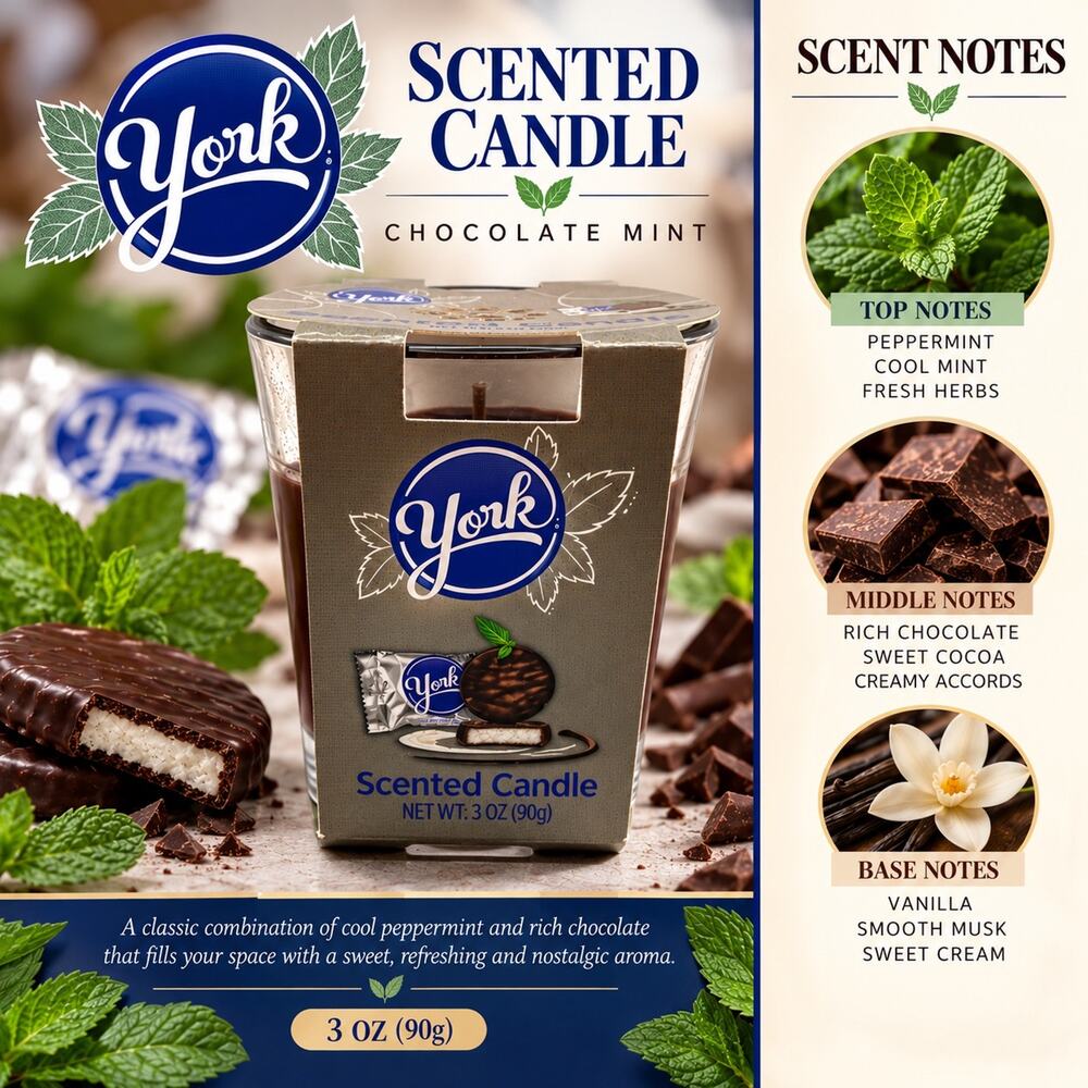 York Peppermint Patty Chocolate Mint Scented Mini Candle 3 oz